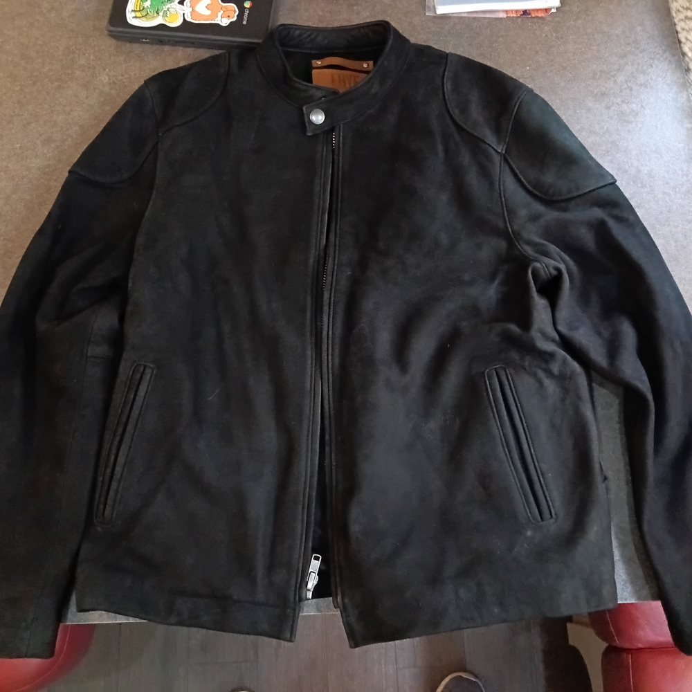Frye Black Lamb Leather Racer Jacket